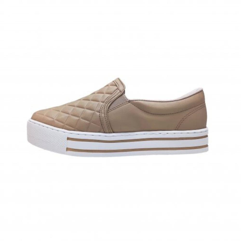 Tênis Via Marte Feminino Slip On 010-024 Creme Bege 2