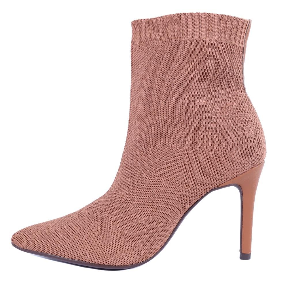 Bota Feminina Tecido Zariff By Bebecê T6216-147 Canela Rosa 2