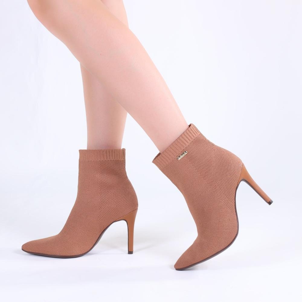 Bota Feminina Tecido Zariff By Bebecê T6216-147 Canela Rosa 3