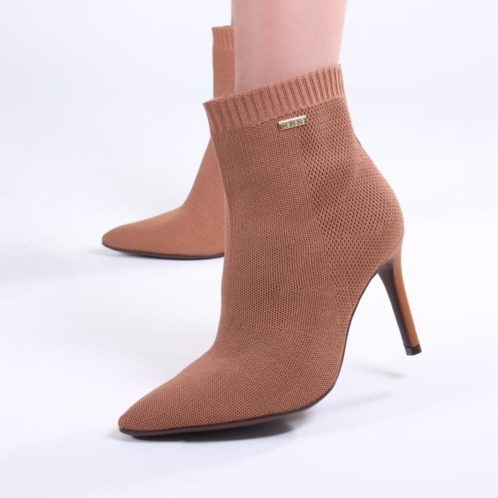Bota Feminina Tecido Zariff By Bebecê T6216-147 Canela Rosa 5