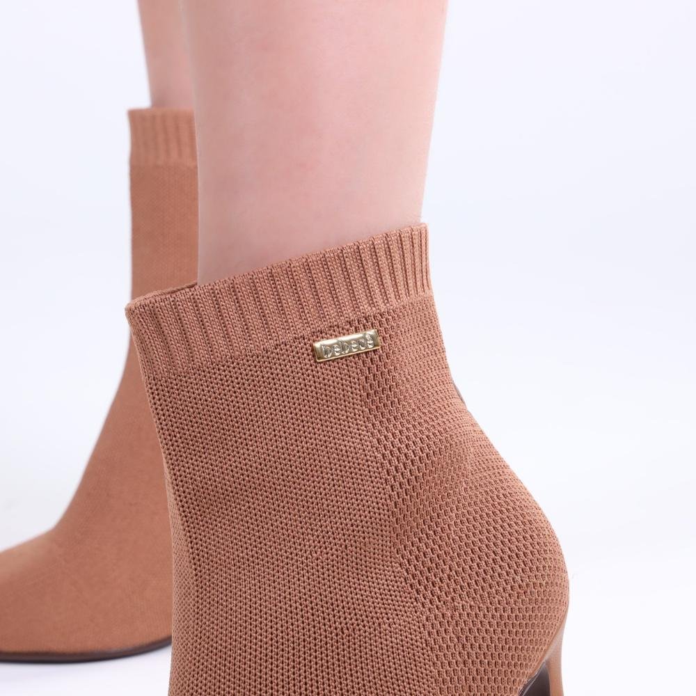 Bota Feminina Tecido Zariff By Bebecê T6216-147 Canela Rosa 6