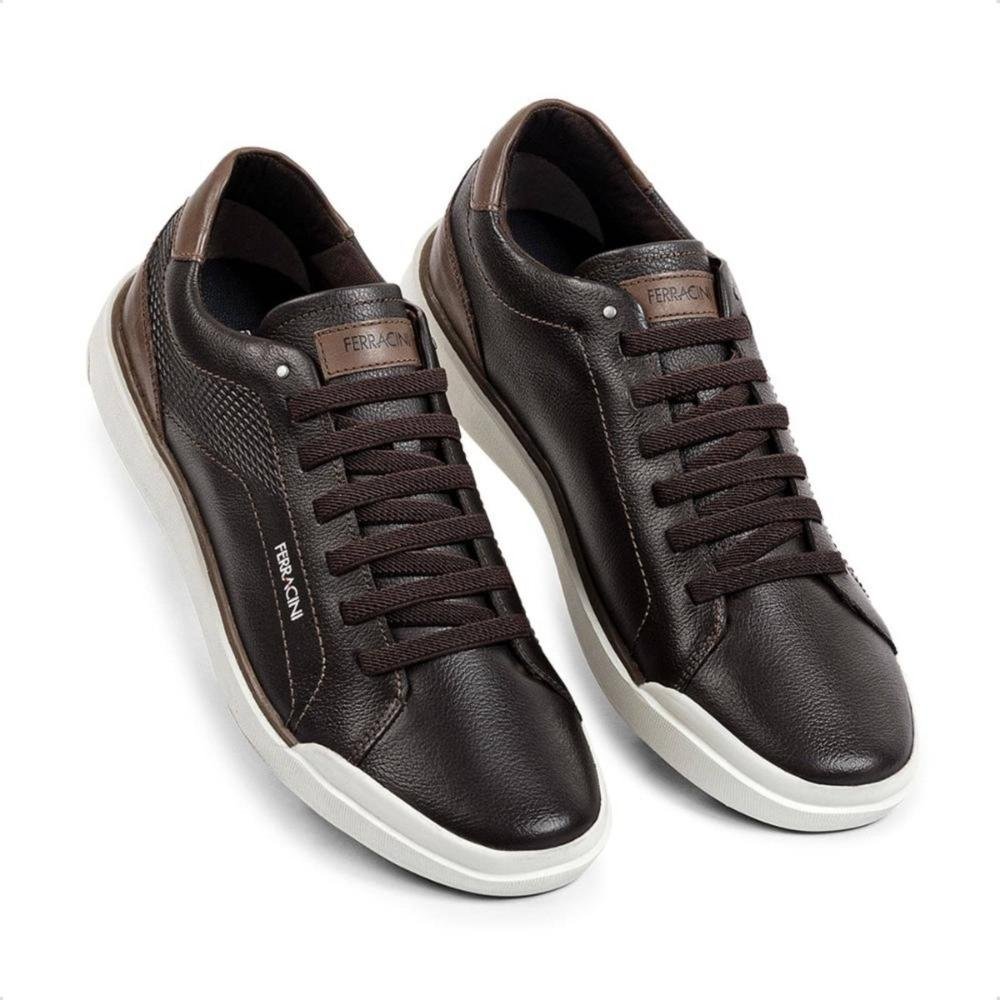 Tênis Masculino Ferracini Star 1063c Carbono Preto/Marrom 2