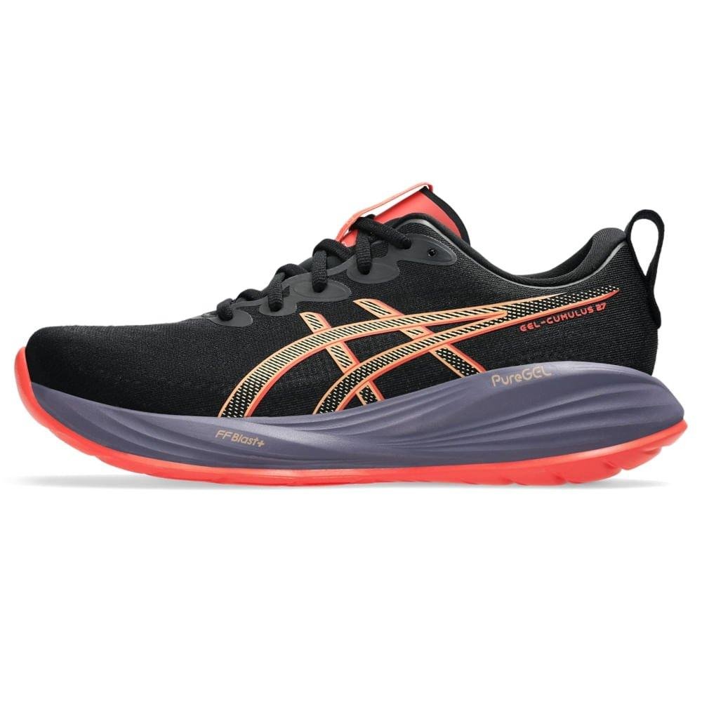 Tênis Asics Masculino Cumulus 27 Preto/Coral Preto/Roxo/Rosa 2