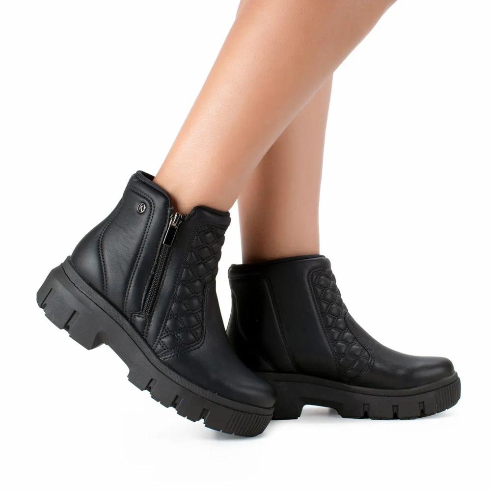 Bota Feminina Kolosh Cano Curto C3370 Preto Preto 2