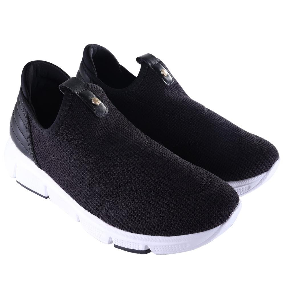 Tênis Slip On Feminino Comfortflex 25-90302 Preto Preto 3
