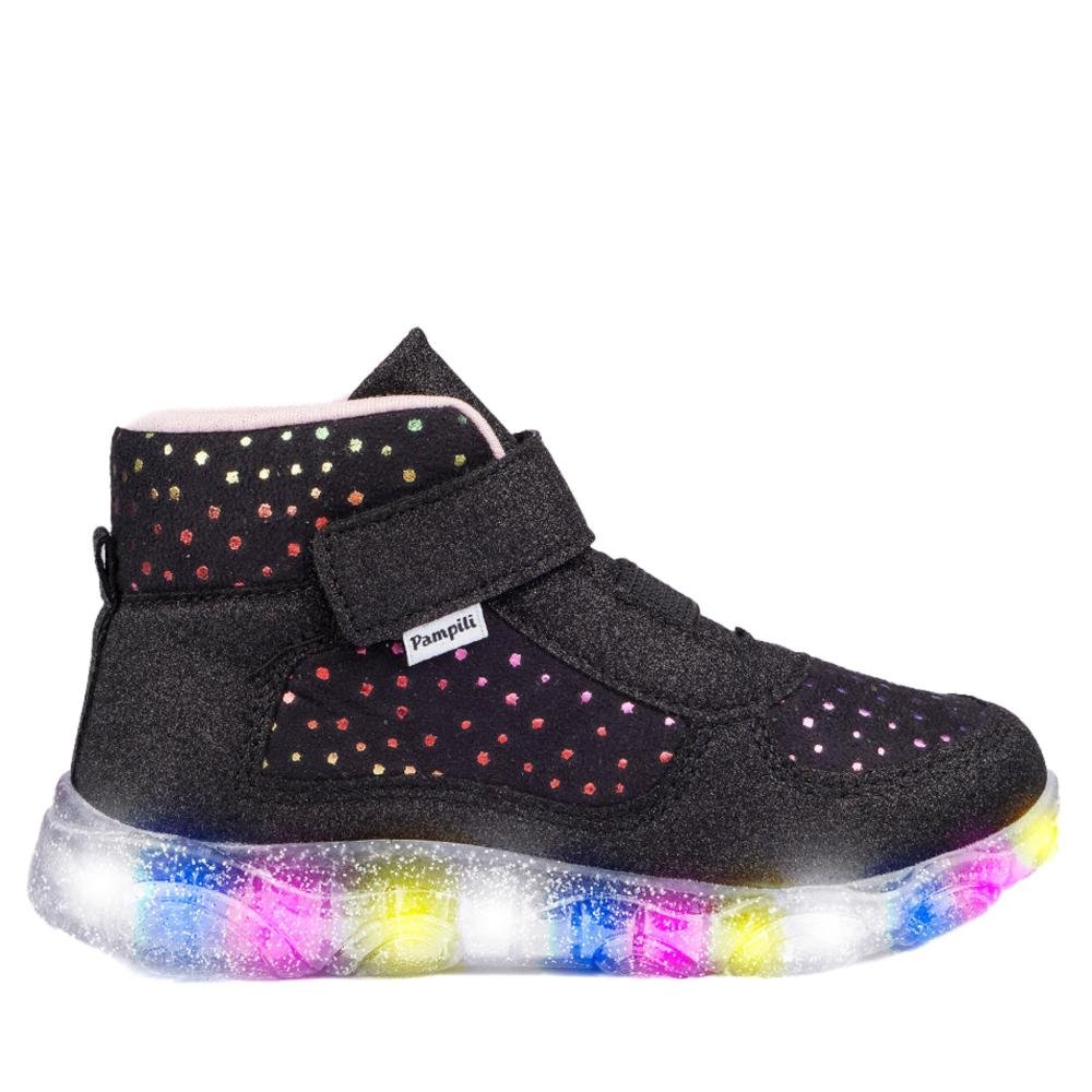 Tênis Infantil Feminino Pampili com LED 682.079.000 Preto Multicores 1