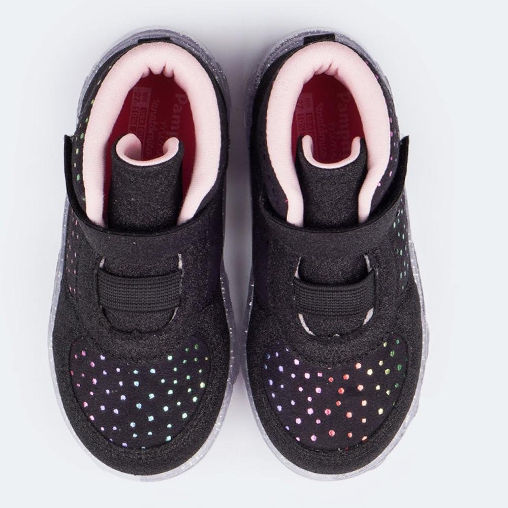 Tênis Infantil Feminino Pampili com LED 682.079.000 Preto Multicores 4