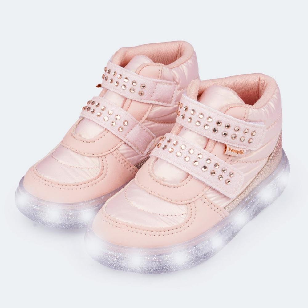 Tênis Infantil Feminino Pampili com LED 483.041.000 Rosa Rosa 4