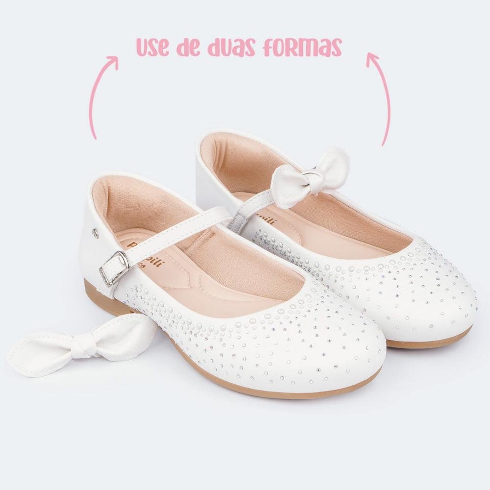 Sapatilha Infantil Pampili Angel com Strass 100.537.000 Branco Branco 3