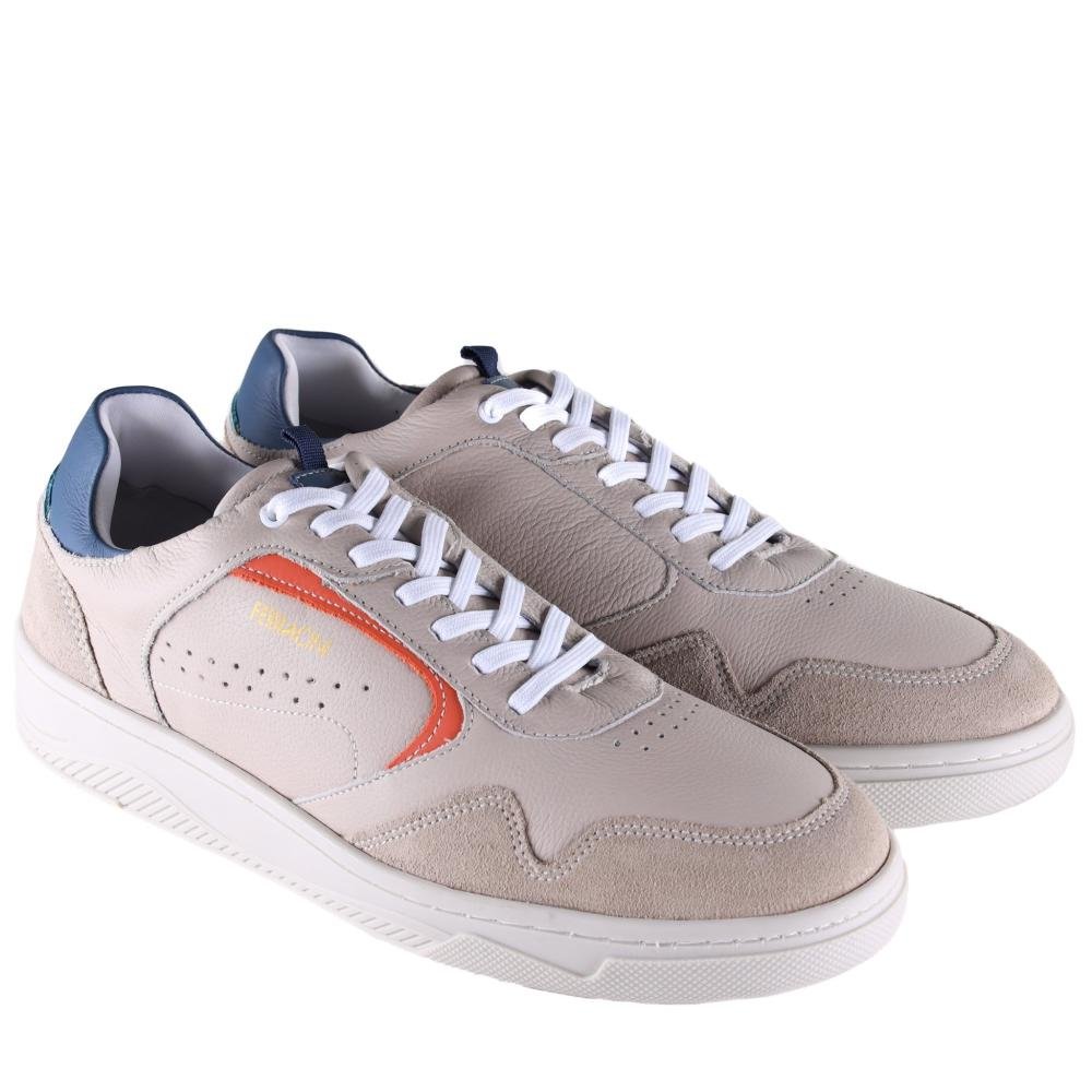 Sapatênis Masculino Ferracini Yankee 7487-683 Cinza/Areia Bege/Azul/Laranja 8