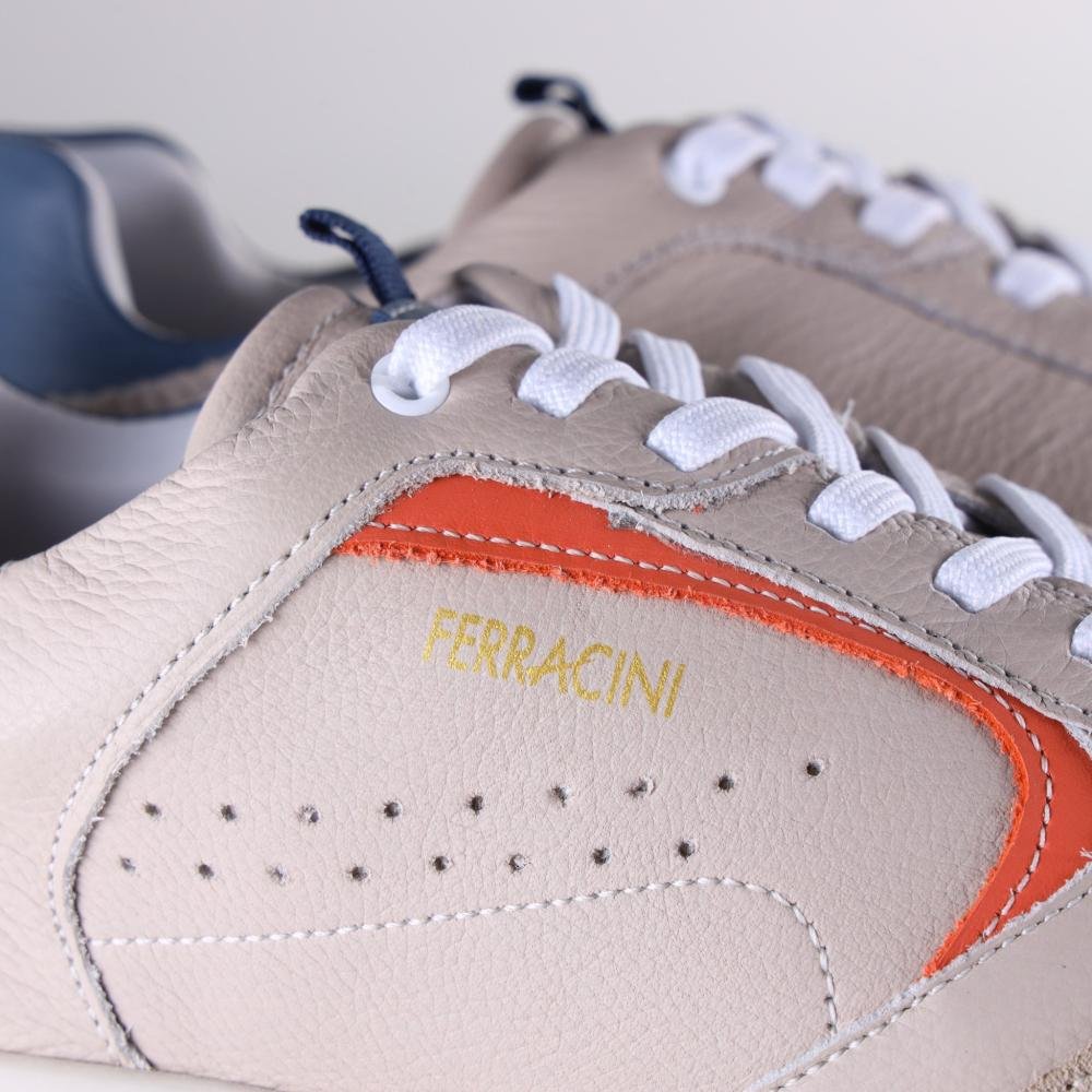 Sapatênis Masculino Ferracini Yankee 7487-683 Cinza/Areia Bege/Azul/Laranja 10