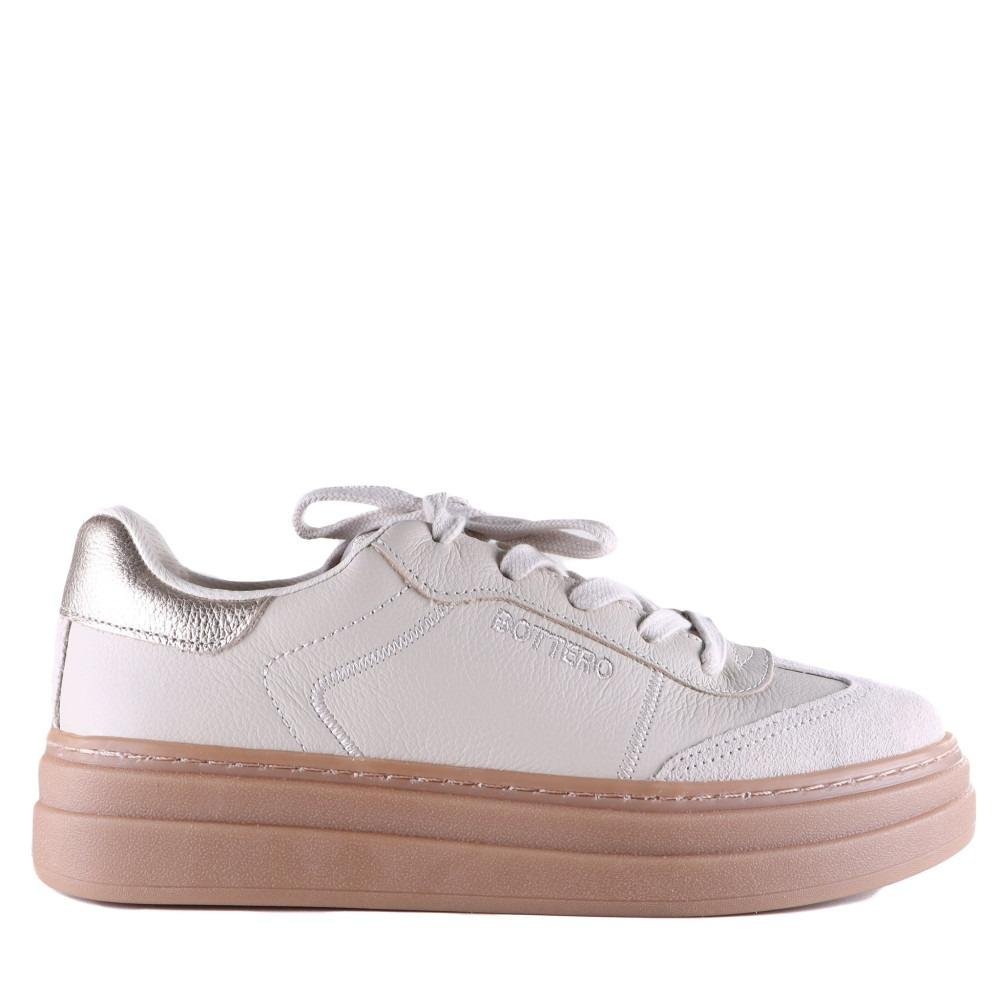 Tênis Feminino Bottero Couro 369402 Marfin/Dourado Branco/Prata 1