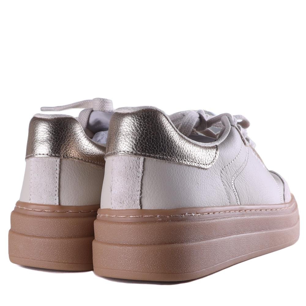 Tênis Feminino Bottero Couro 369402 Marfin/Dourado Branco/Prata 5