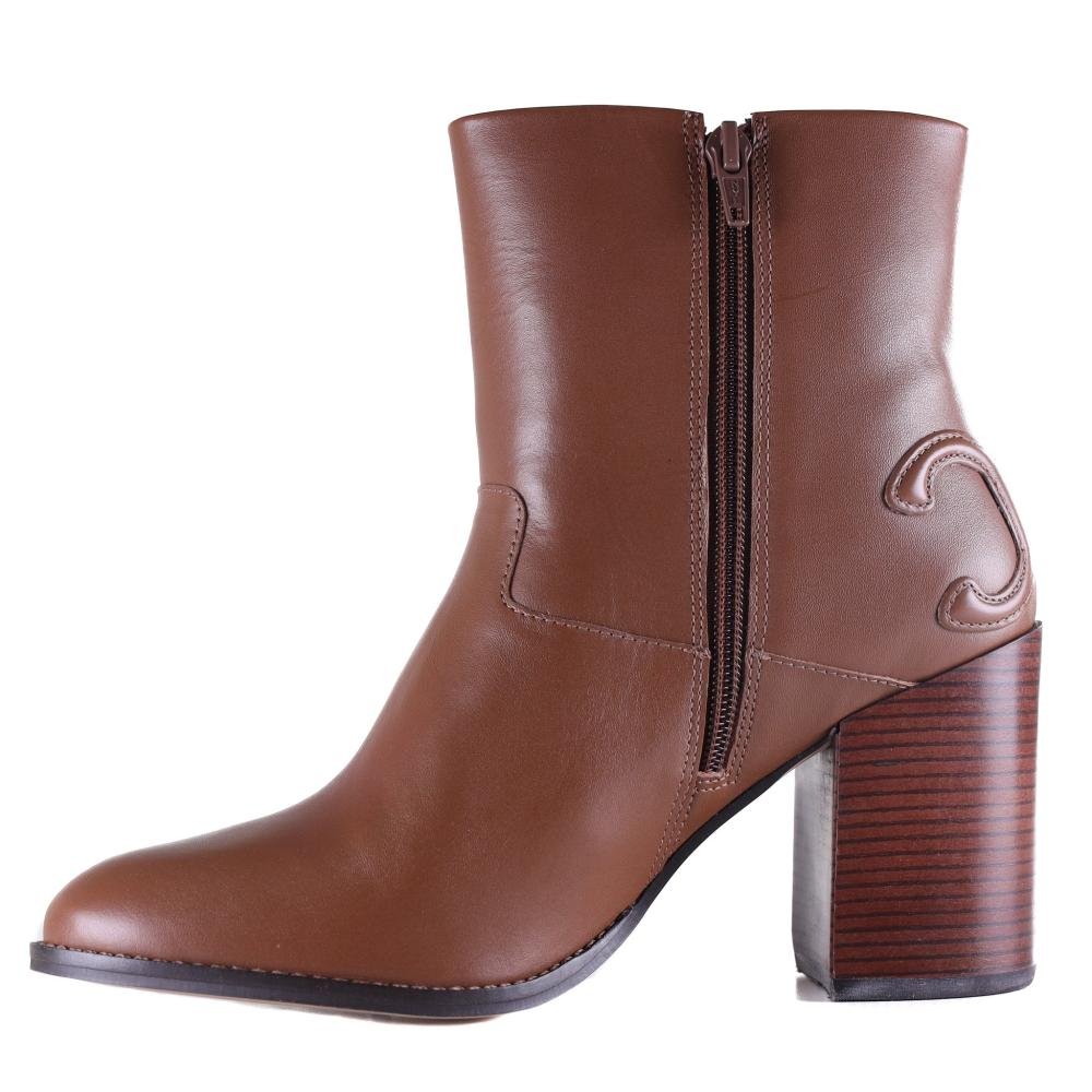 Bota Feminina Capodarte com Salto Bloco 4019027 Mogno Marrom 4