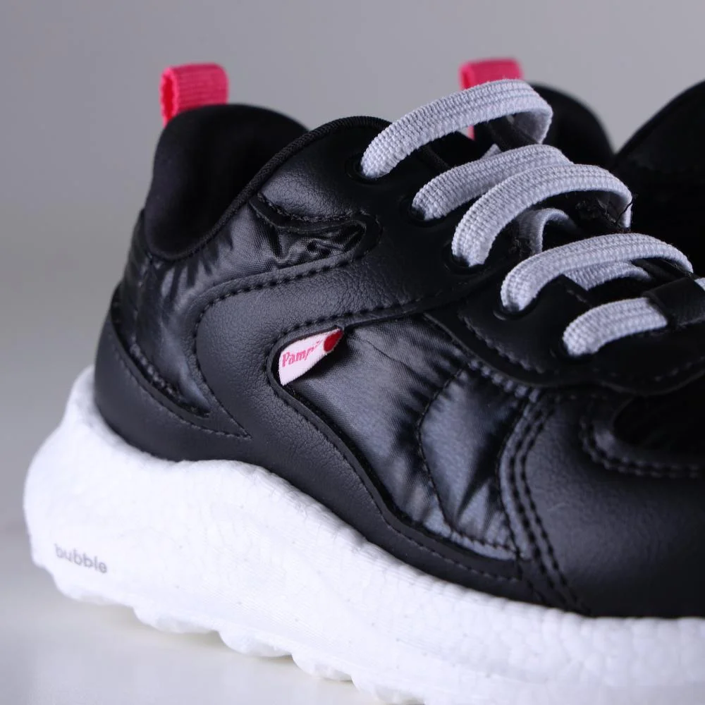 Tênis Infantil Feminino Pampili com Solado Bubble 746.014.000 Preto Preto 4