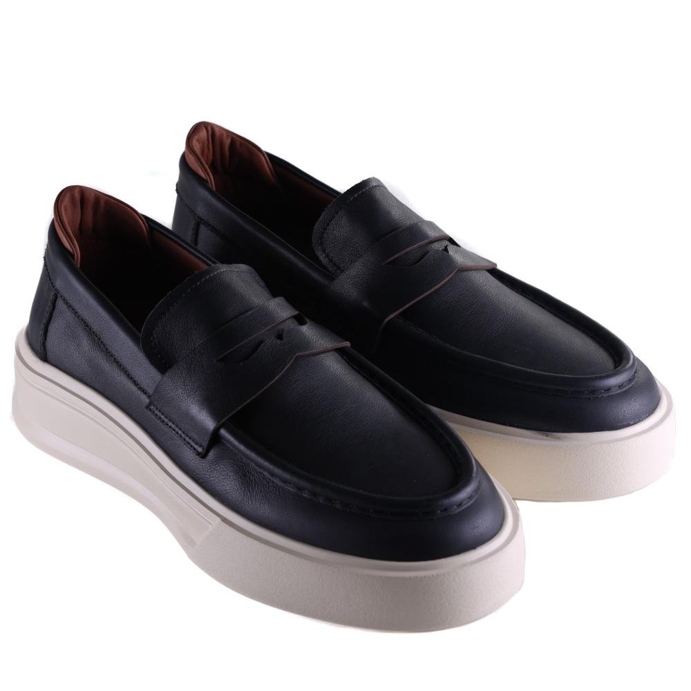Sapato Masculino Zariff Casual em Couro Bea006 Preto Preto 3