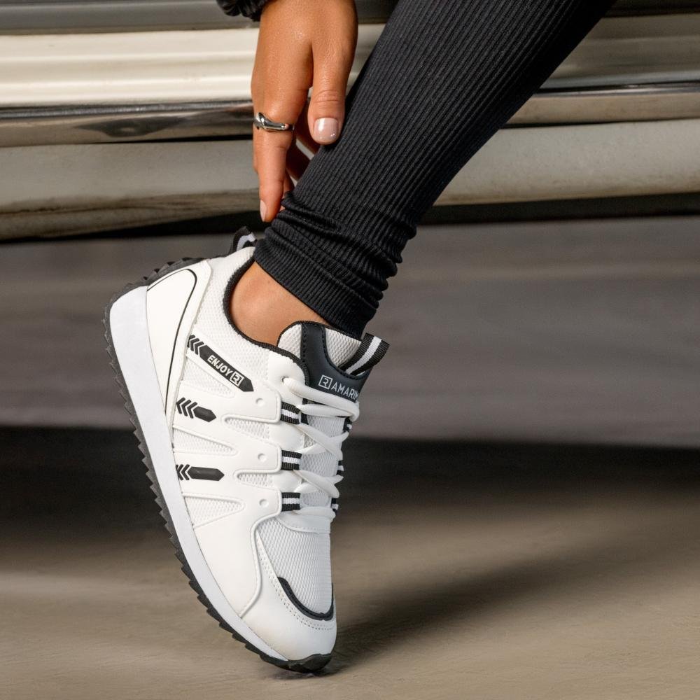 Tênis Feminino Casual Ramarim 25-95131 Branco/Preto Branco 2