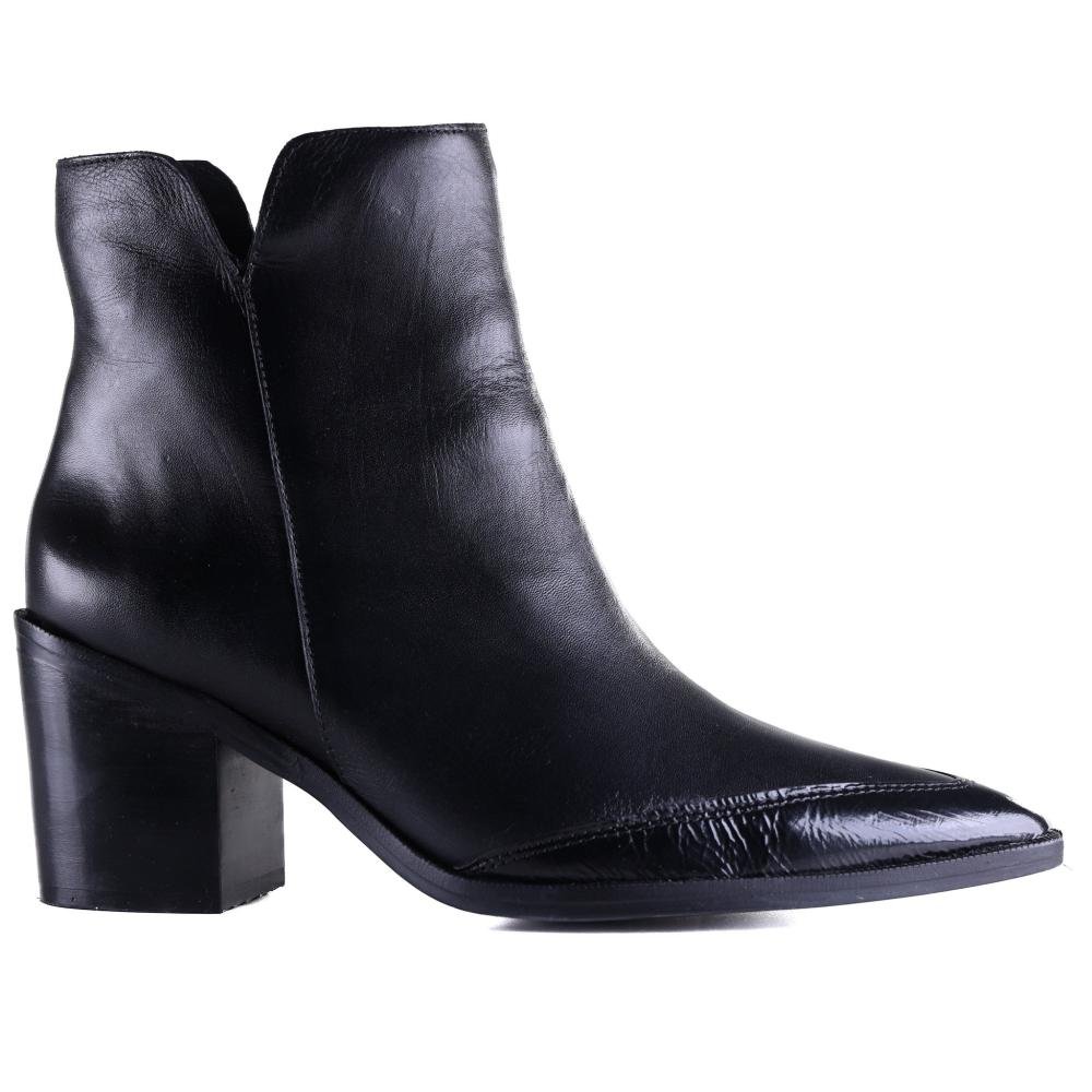 Bota Feminina Zariff Cano Curto 431309 Crinkle Preto Preto 1