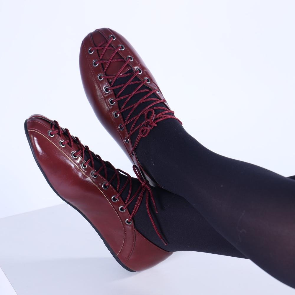 Sapatilha Ballerina Zariff com Amarração 4592-89880 Marsala Vermelho 12