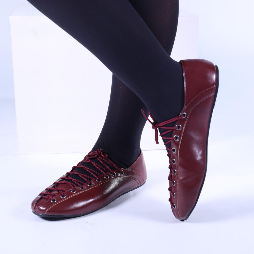 Sapatilha Ballerina Zariff com Amarração 4592-89880 Marsala Vermelho 13