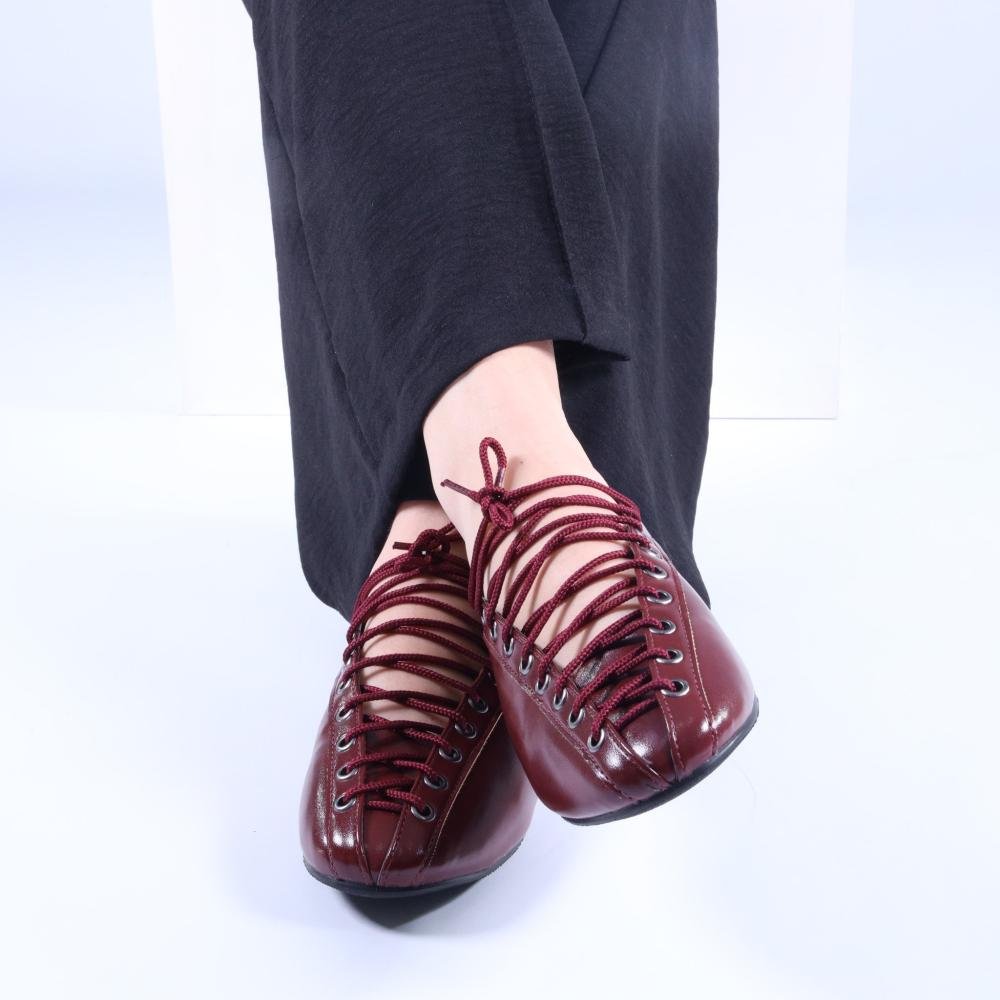Sapatilha Ballerina Zariff com Amarração 4592-89880 Marsala Vermelho 21