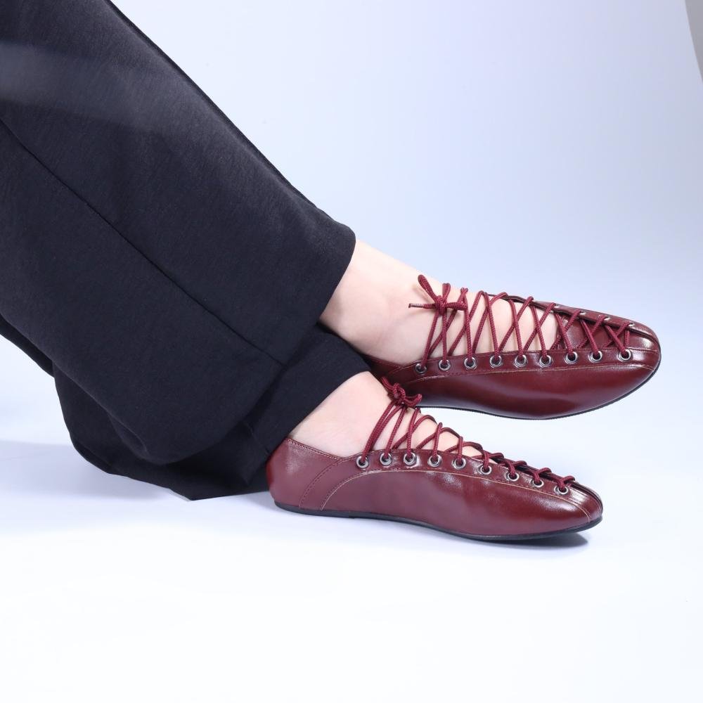 Sapatilha Ballerina Zariff com Amarração 4592-89880 Marsala Vermelho 22
