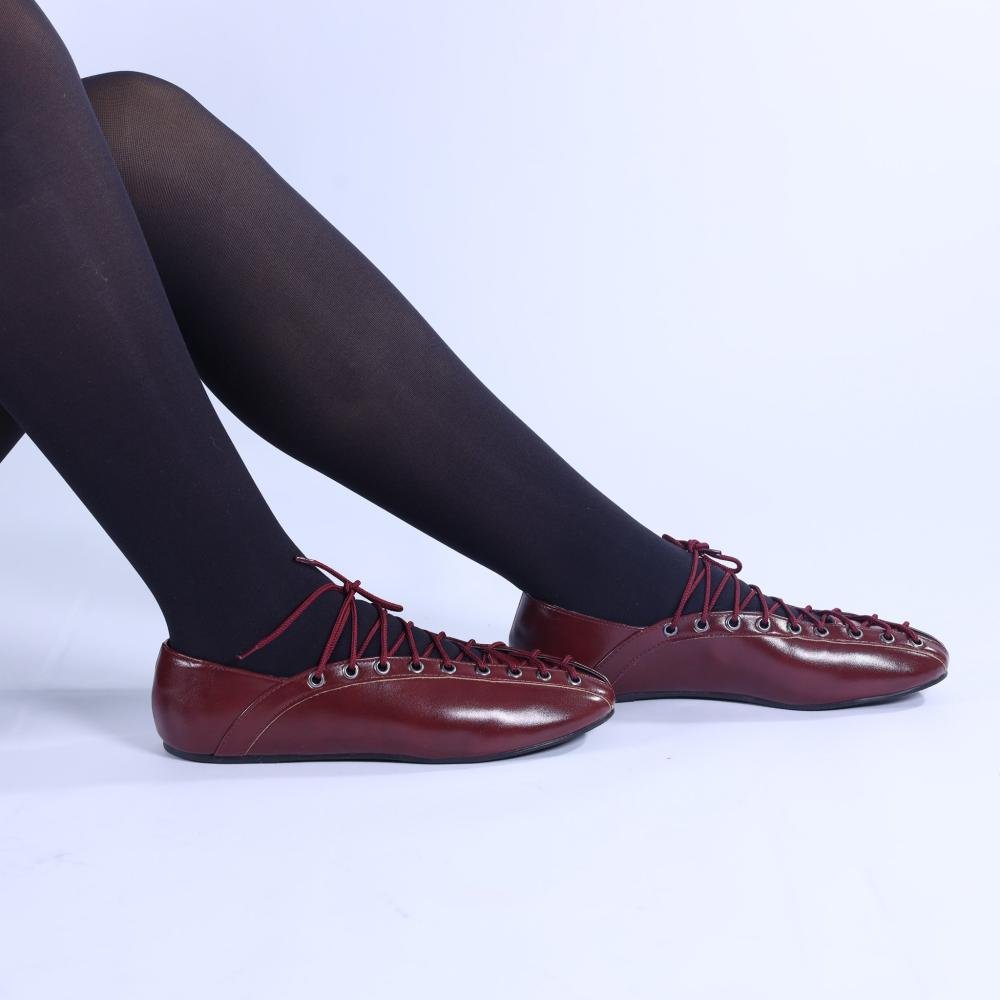 Sapatilha Ballerina Zariff com Amarração 4592-89880 Marsala Vermelho 4