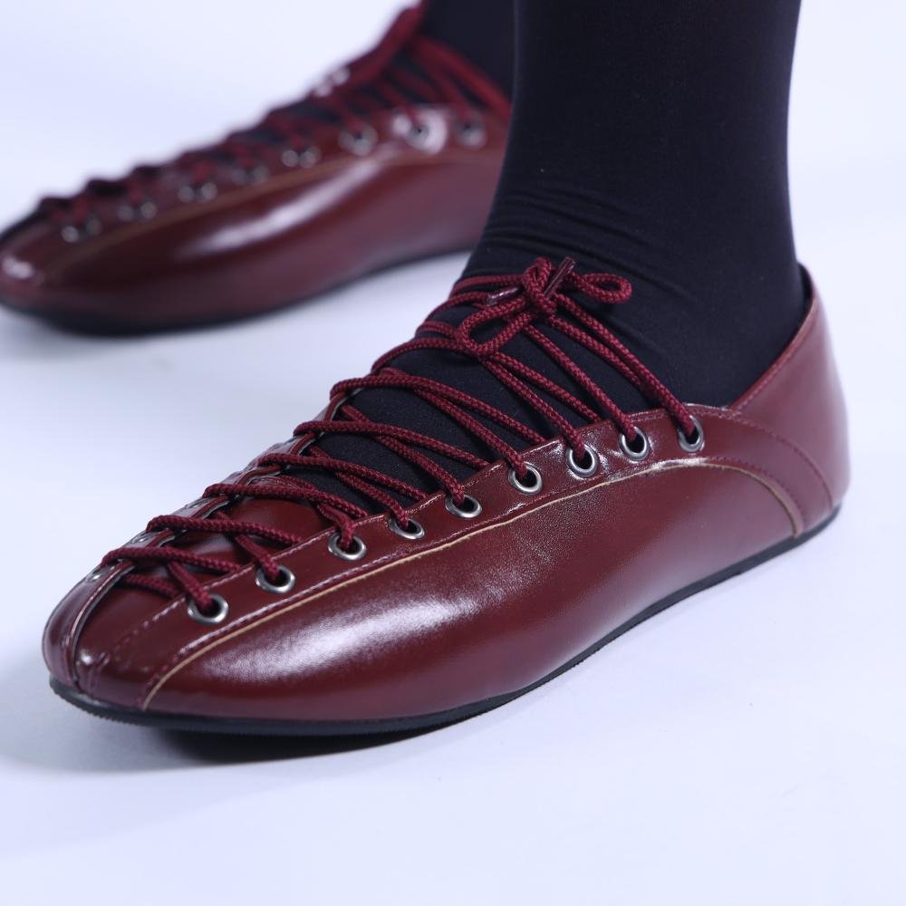 Sapatilha Ballerina Zariff com Amarração 4592-89880 Marsala Vermelho 6