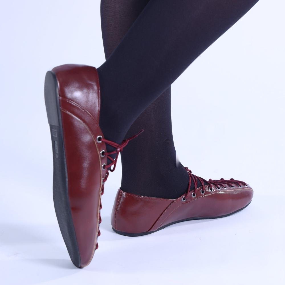 Sapatilha Ballerina Zariff com Amarração 4592-89880 Marsala Vermelho 7
