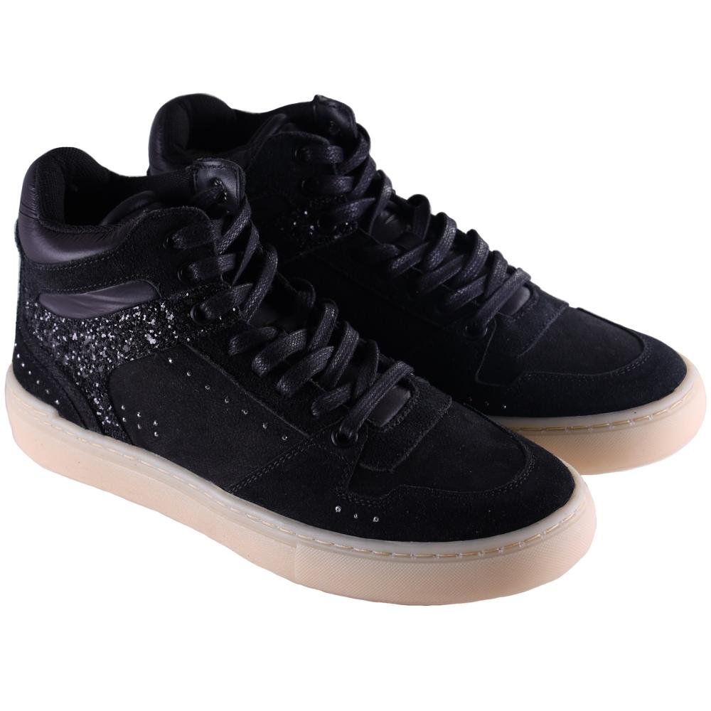 Tênis Feminino Zariff Camurça Glw221 Preto Preto 3