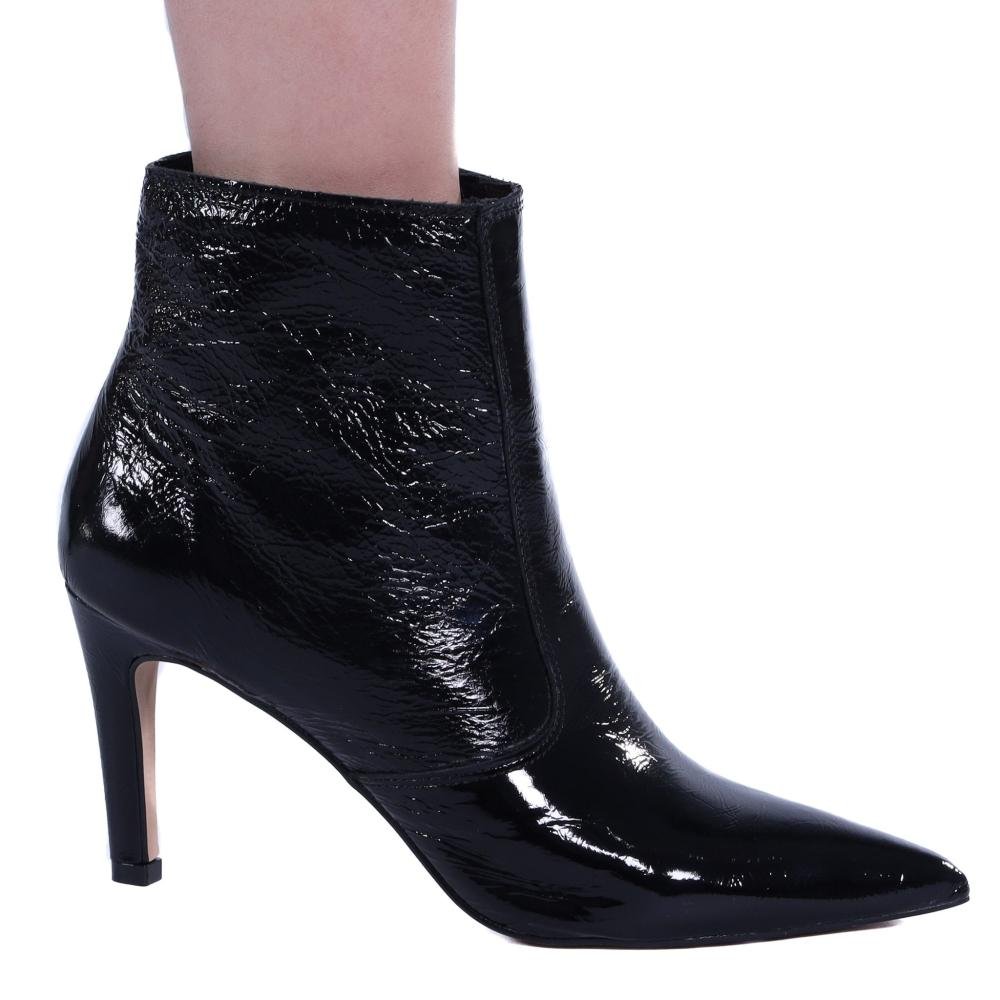 Bota Feminina Zariff Envernizada 430901 Preto Preto 1