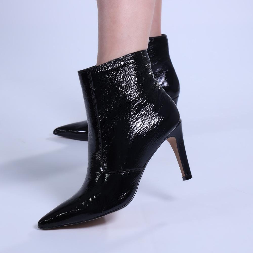 Bota Feminina Zariff Envernizada 430901 Preto Preto 4