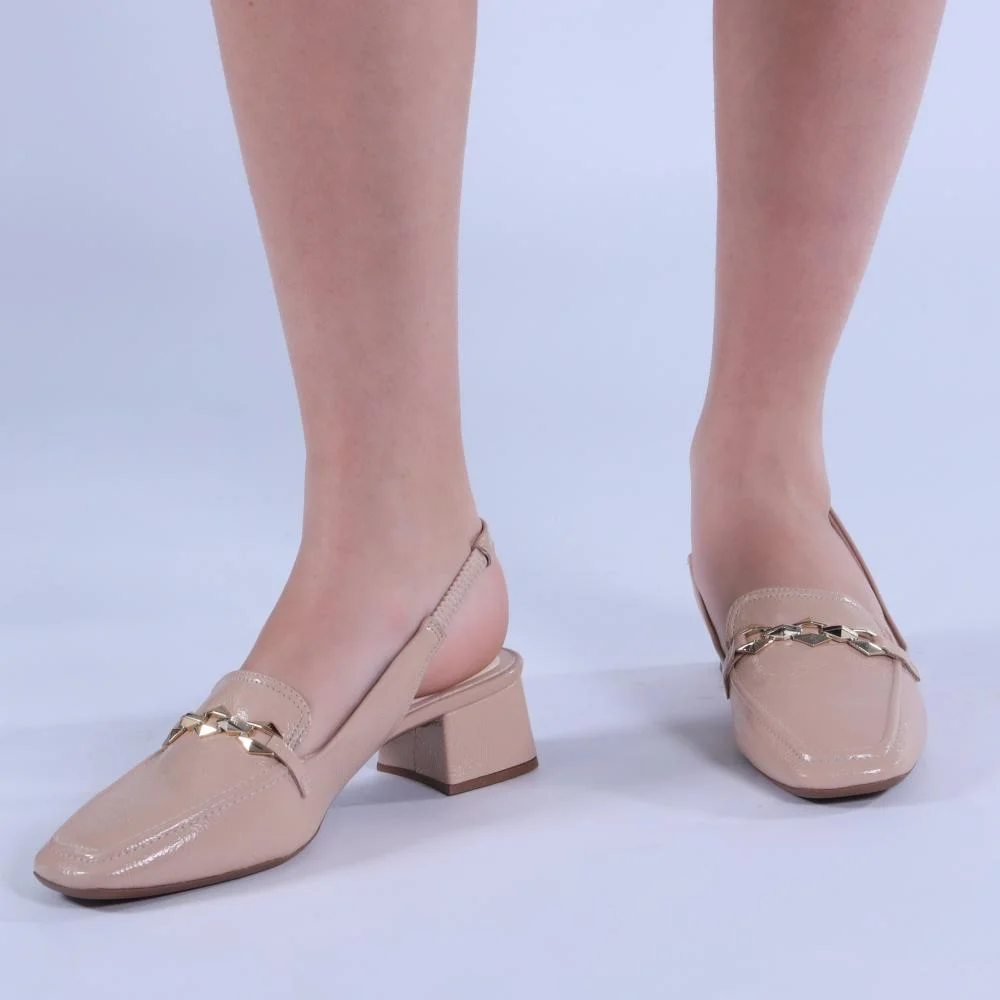 Sapato Feminino Zariff Slingback T4618-372 Nude Bege 3