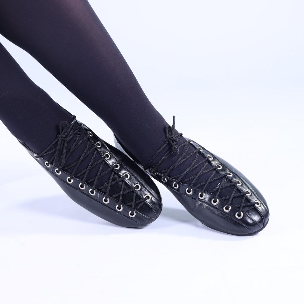 Sapatilha Ballerina Zariff com Amarração 4592-89880 Preto Preto 3