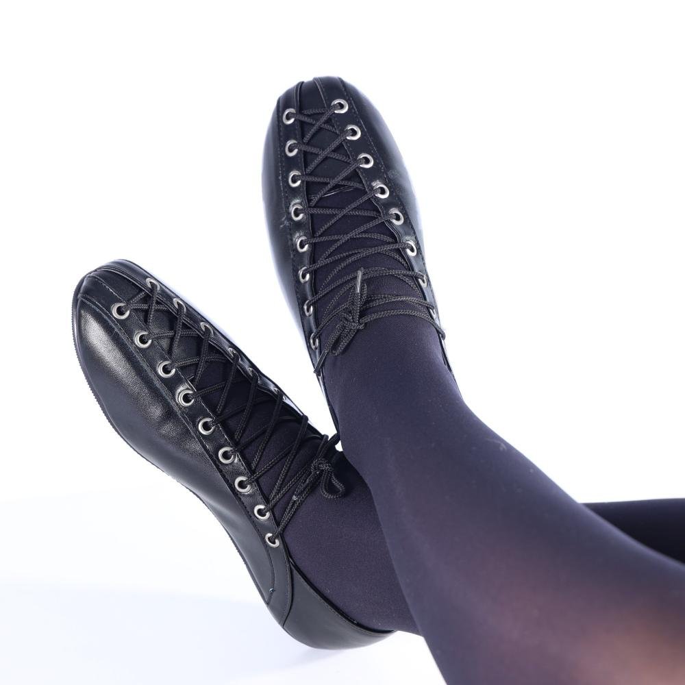 Sapatilha Ballerina Zariff com Amarração 4592-89880 Preto Preto 7