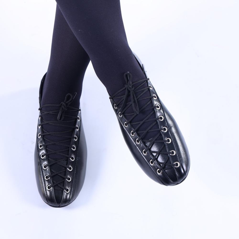 Sapatilha Ballerina Zariff com Amarração 4592-89880 Preto Preto 8