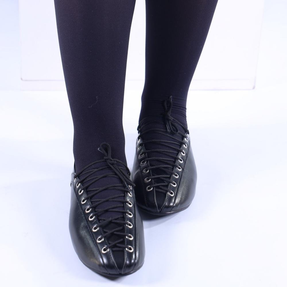 Sapatilha Ballerina Zariff com Amarração 4592-89880 Preto Preto 10