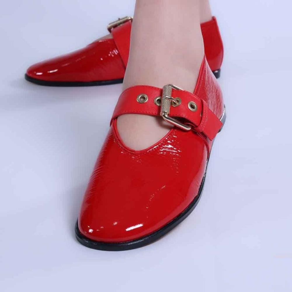 Sapatilha Feminina Zariff com Fivela Dourada 7560006 Vermelho Vz Vermelho 5