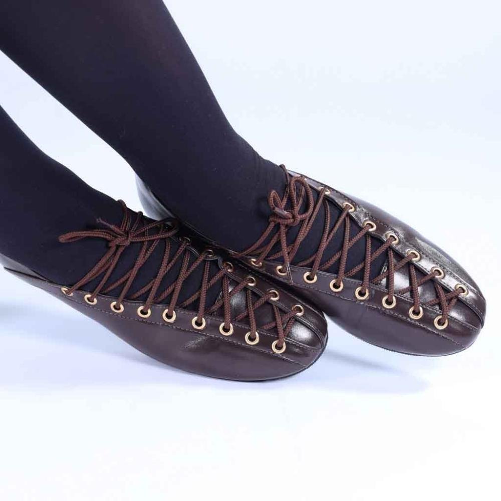 Sapatilha Ballerina Zariff com Amarração 4592-89880 Marrom Marrom 3