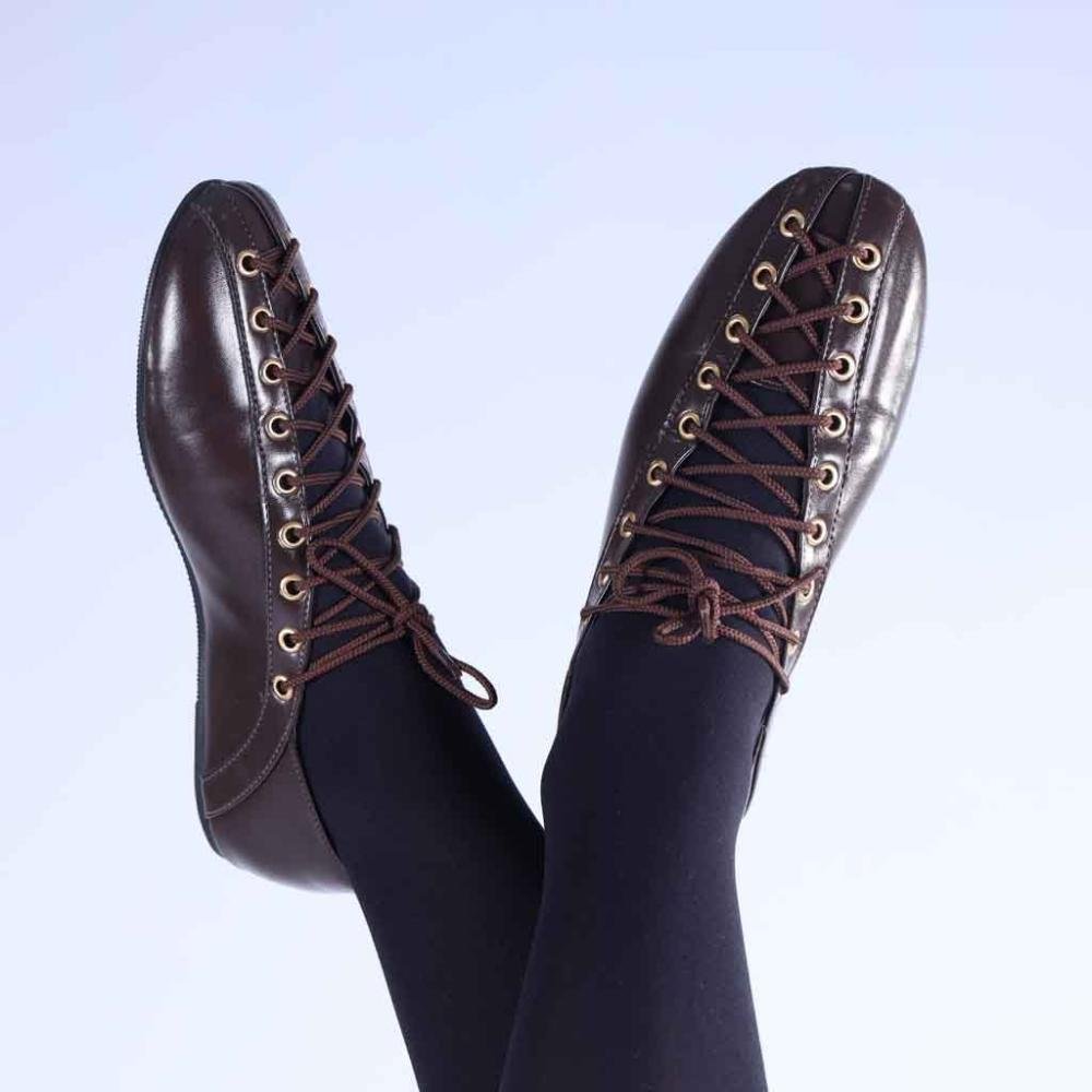 Sapatilha Ballerina Zariff com Amarração 4592-89880 Marrom Marrom 4