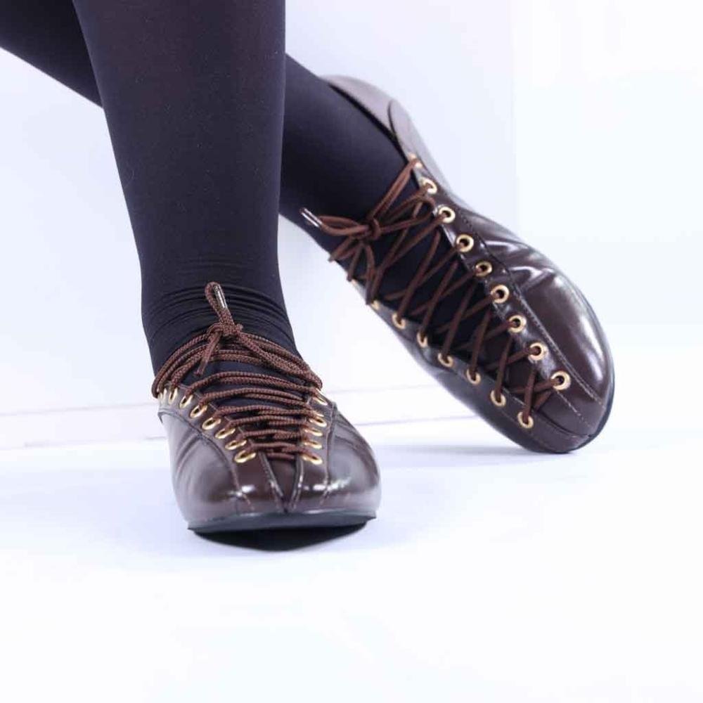 Sapatilha Ballerina Zariff com Amarração 4592-89880 Marrom Marrom 6