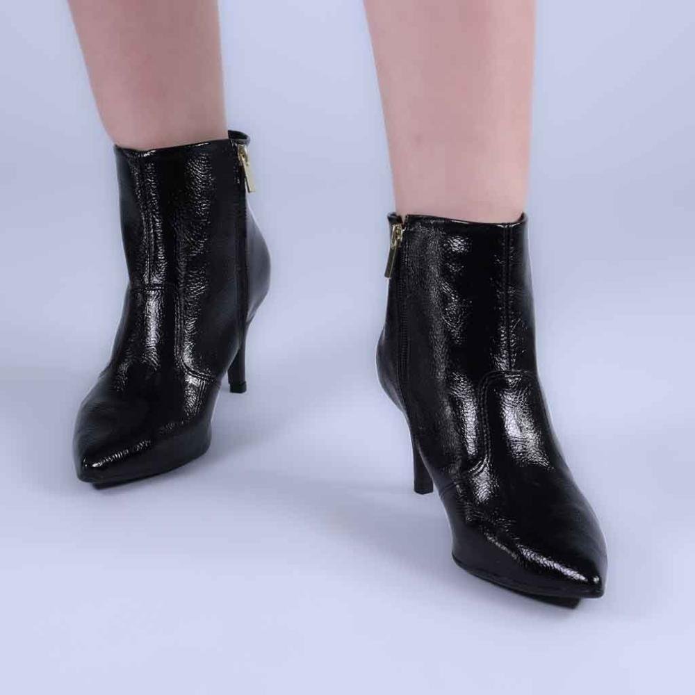 Bota Feminina Zariff Salto Fino T4318-254 Preto Preto 5
