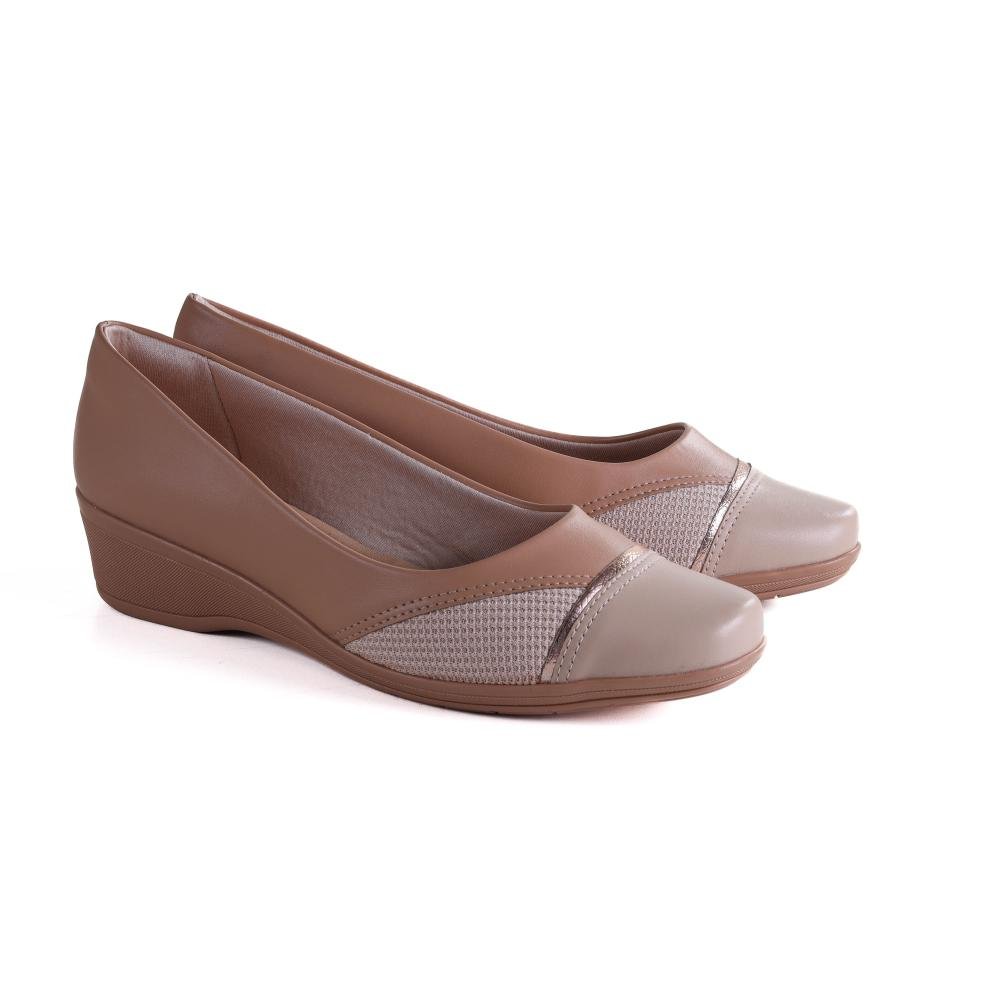 Sapatilha Comfortflex Feminina Anabela 2494302 Nude Marrom 3