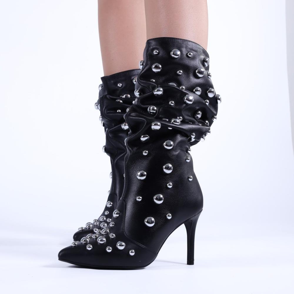 Bota Feminina Zariff com Maxi Esferas 2020-6521 Preto Preto 4