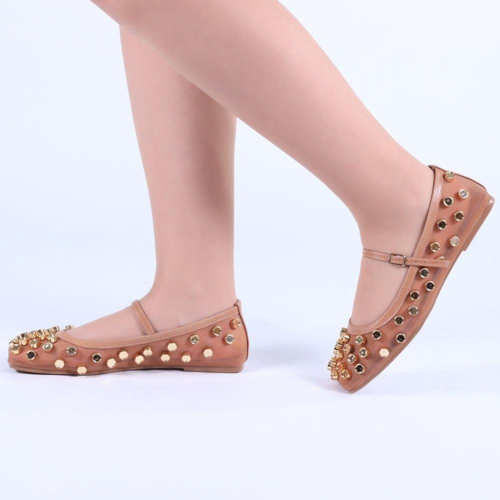 Sapatilha Feminina Zariff com Maxi Esferas 2017-6331 Coconut Rosa 2