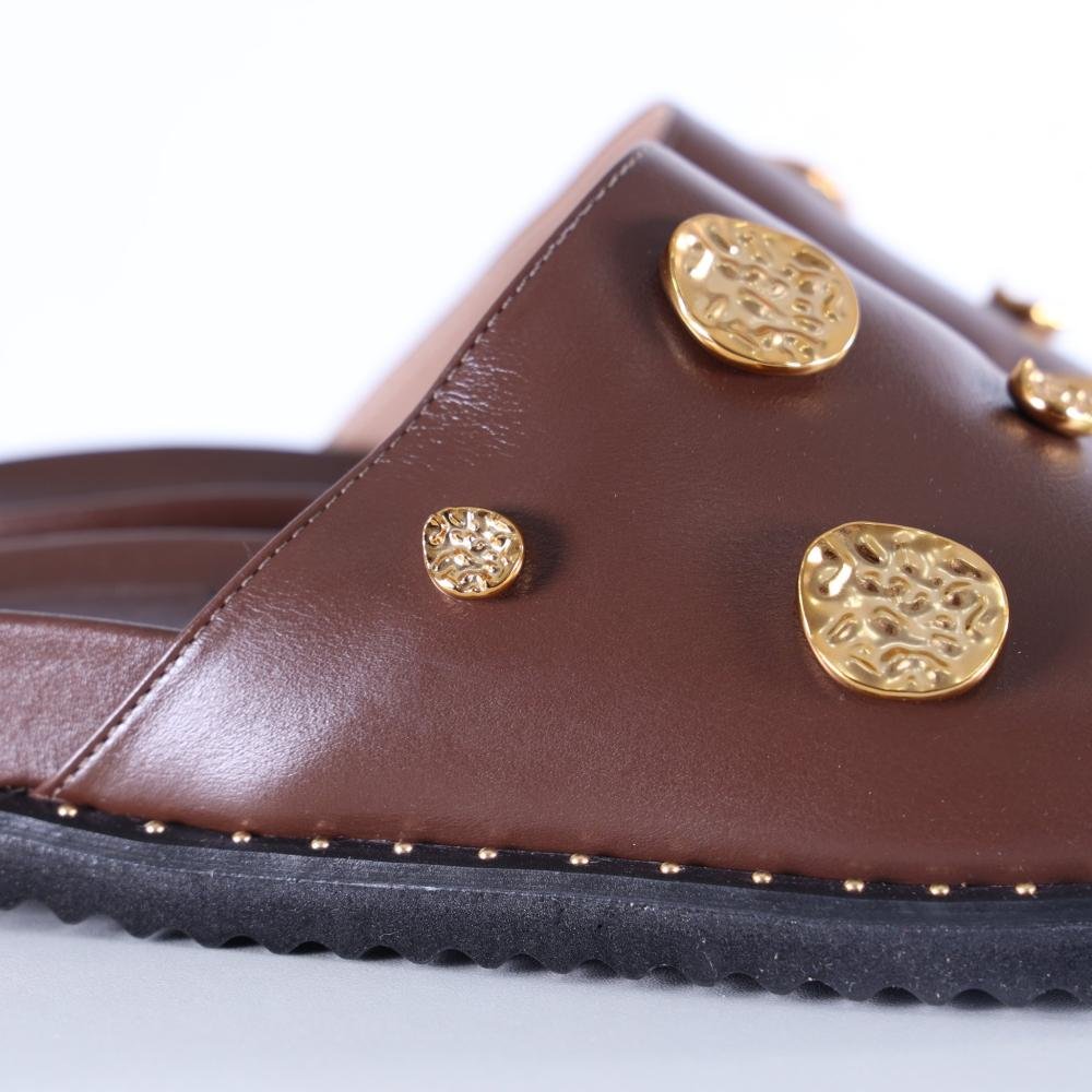 Mule Feminino Zariff com Detalhes em Metal 2106-6686 Brown Marrom 6