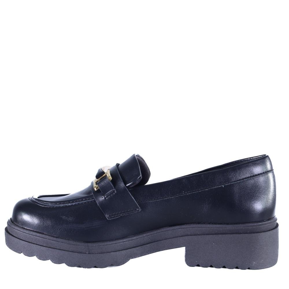 Mocassim Feminino Via Marte Solado Tratorado 246-004 Preto Preto 2