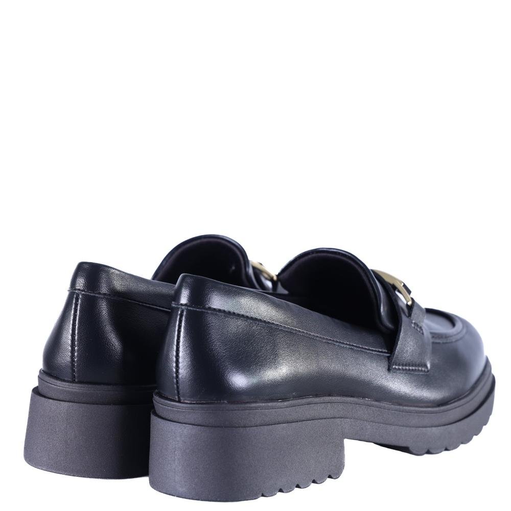 Mocassim Feminino Via Marte Solado Tratorado 246-004 Preto Preto 5