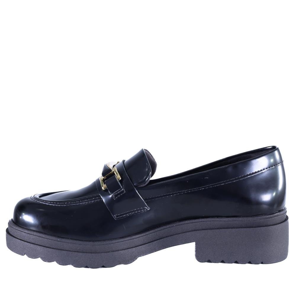Mocassim Feminino Via Marte Solado Tratorado 246-004 Preto Box Preto 2