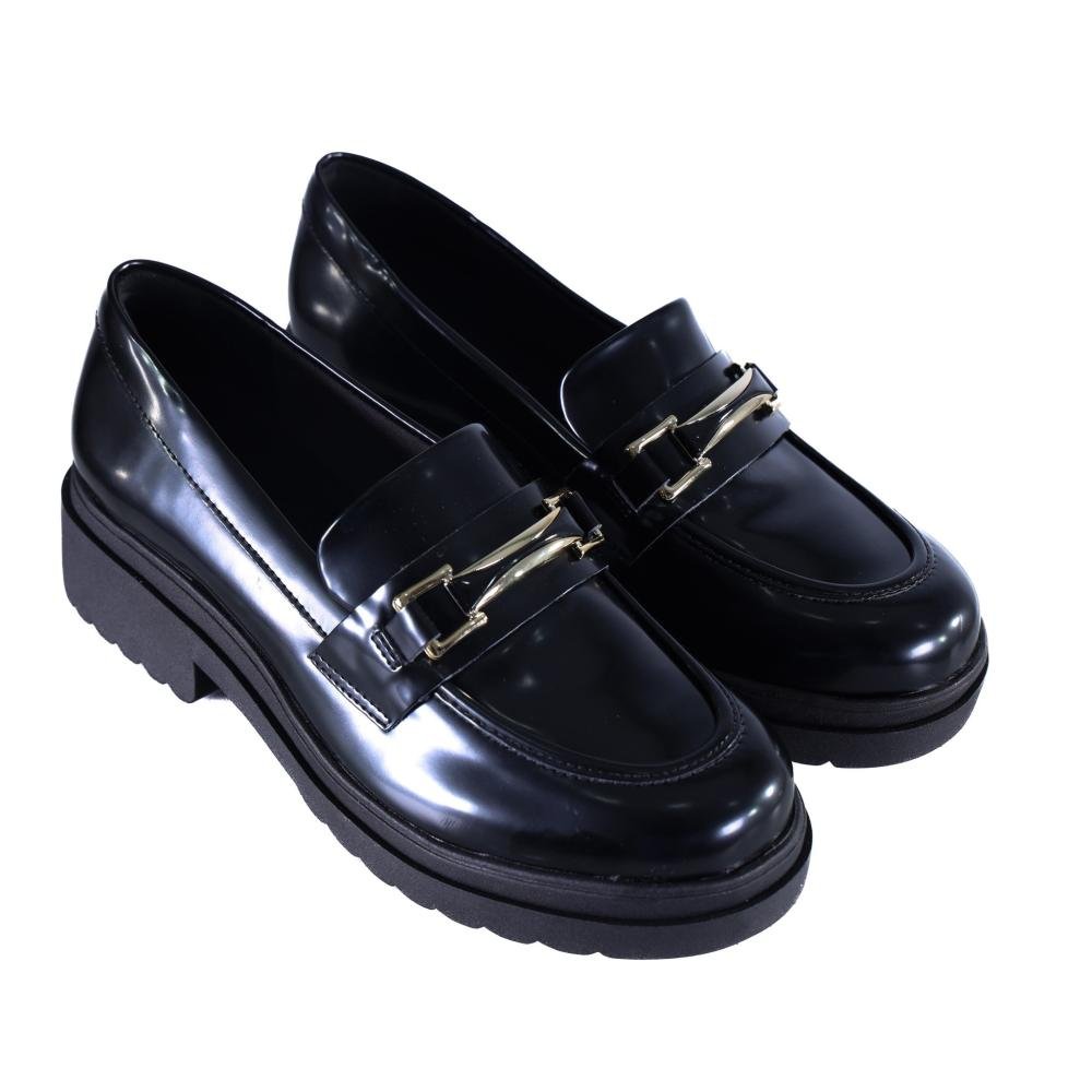 Mocassim Feminino Via Marte Solado Tratorado 246-004 Preto Box Preto 3